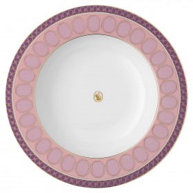 Talerz do zupy Signum, Porcelanowa, różowy